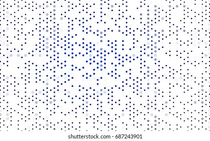 Dark BLUE vector red pattern of geometric circles, shapes. Colorful mosaic banner. Geometric background with colored disks.