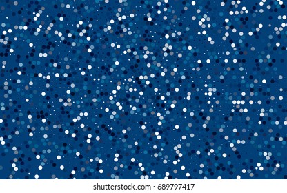 Dark BLUE vector red pattern of geometric circles, shapes. Colorful mosaic banner. Geometric background with colored disks.