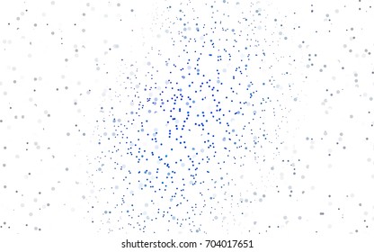 Dark BLUE vector red pattern of geometric circles, shapes. Colorful mosaic banner. Geometric background with colored disks.