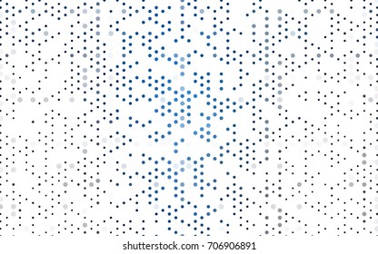 Dark BLUE vector red pattern of geometric circles, shapes. Colorful mosaic banner. Geometric background with colored disks.