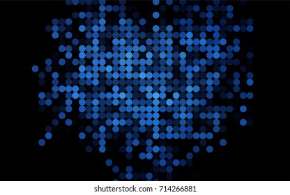 Dark BLUE vector red pattern of geometric circles, shapes. Colorful mosaic banner. Geometric background with colored disks.