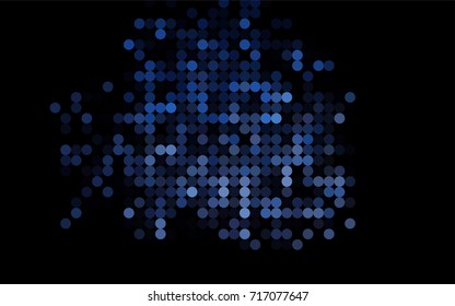 Dark BLUE vector red pattern of geometric circles, shapes. Colorful mosaic banner. Geometric background with colored disks.