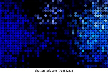 Dark BLUE vector red pattern of geometric circles, shapes. Colorful mosaic banner. Geometric background with colored disks.