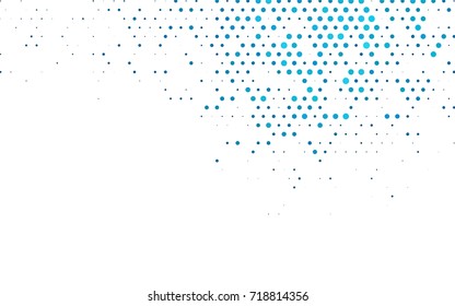 Dark BLUE vector red pattern of geometric circles, shapes. Colorful mosaic banner. Geometric background with colored disks.