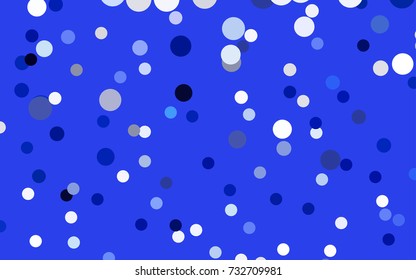 Dark BLUE vector red pattern of geometric circles, shapes. Colorful mosaic banner. Geometric background with colored disks.