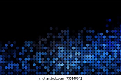 Dark BLUE vector red pattern of geometric circles, shapes. Colorful mosaic banner. Geometric background with colored disks.