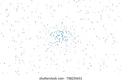 Dark BLUE vector red pattern of geometric circles, shapes. Colorful mosaic banner. Geometric background with colored disks.