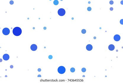 Dark BLUE vector red pattern of geometric circles, shapes. Colorful mosaic banner. Geometric background with colored disks.