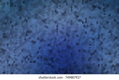 Dark BLUE vector red pattern of geometric circles, shapes. Colorful mosaic banner. Geometric background with colored disks.