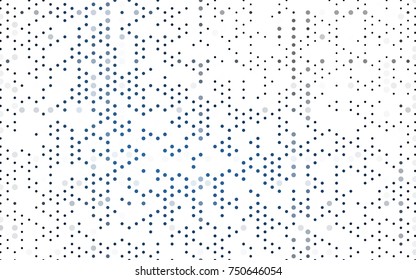 Dark BLUE vector red pattern of geometric circles, shapes. Colorful mosaic banner. Geometric background with colored disks.