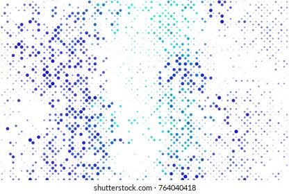 Dark BLUE vector red pattern of geometric circles, shapes. Colorful mosaic banner. Geometric background with colored disks.