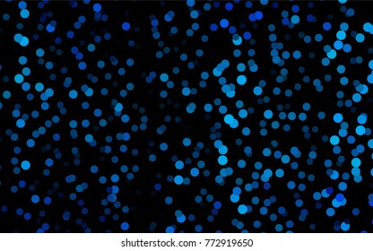 Dark BLUE vector red pattern of geometric circles, shapes. Colorful mosaic banner. Geometric background with colored disks.