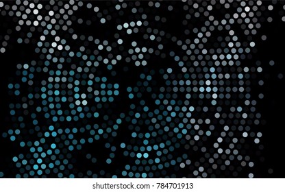 Dark BLUE vector red pattern of geometric circles, shapes. Colorful mosaic banner. Geometric background with colored disks.