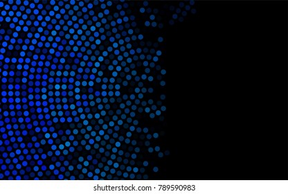 Dark BLUE vector red pattern of geometric circles, shapes. Colorful mosaic banner. Geometric background with colored disks.