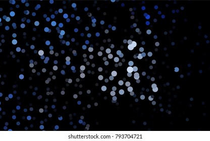 Dark BLUE vector red pattern of geometric circles, shapes. Colorful mosaic banner. Geometric background with colored disks.