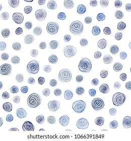 Dark BLUE vector seamless abstract doodle template. Shining colored illustration with flowers in doodle style. Completely new template for your business design.