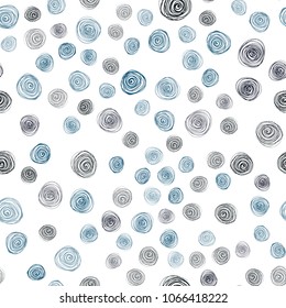 Dark BLUE vector seamless abstract doodle template. Glitter abstract illustration with doodles and flowers. Elegant pattern for a brand book.