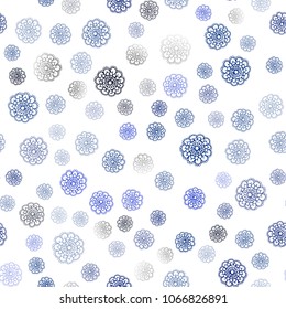 Dark BLUE vector seamless abstract doodle background. Decorative illustration with doodles on abstract template. Template for backgrounds of cell phones.