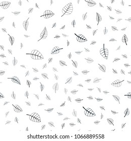 Dark BLUE vector seamless  abstract doodle wallpaper. Sketchy doodles with leaves on blurred background. Pattern for wallpapers and coloring books.