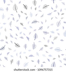 Dark BLUE vector seamless  abstract doodle wallpaper. Glitter abstract illustration with doodles and leaves. Brand-new style for your business design.