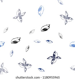 Dark BLUE vector seamless abstract design with leaves. leaves on elegant natural pattern with gradient. Pattern for design of fabric, wallpapers.