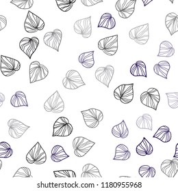 Dark BLUE vector seamless abstract design with leaves. Decorative illustration with doodles on abstract template. Pattern for trendy fabric, wallpapers.