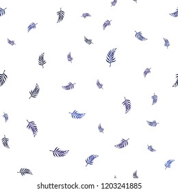 Dark BLUE vector seamless abstract pattern with leaves. An elegant bright illustration with leaves in Natural style. Trendy design for wallpaper, fabric makers.