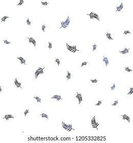 Dark BLUE vector seamless abstract background with leaves. leaves on blurred abstract background with gradient. Pattern for trendy fabric, wallpapers.