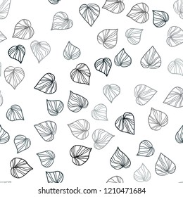Dark BLUE vector seamless abstract pattern with leaves. Doodle illustration of leaves in Origami style with gradient. Pattern for design of fabric, wallpapers.