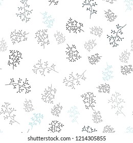 Dark BLUE vector seamless abstract design with branches. Modern abstract illustration with leaves and branches. Texture for window blinds, curtains.