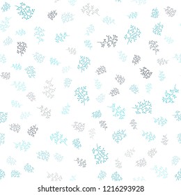 Dark BLUE vector seamless abstract design with leaves, branches. Shining colored illustration with leaves and branches. Pattern for trendy fabric, wallpapers.