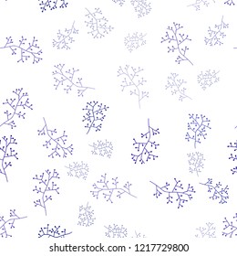 Dark BLUE vector seamless abstract backdrop with branches. Shining colored illustration with leaves and branches. Template for business cards, websites.