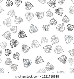 Dark BLUE vector seamless abstract design with leaves. An elegant bright illustration with leaves in Natural style. Design for textile, fabric, wallpapers.