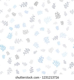 Dark BLUE vector seamless abstract design with leaves, branches. An elegant bright illustration with leaves and branches. Pattern for trendy fabric, wallpapers.