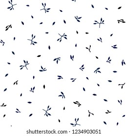 Dark BLUE vector seamless abstract pattern with leaves. Modern geometrical abstract illustration with leaves. Pattern for trendy fabric, wallpapers.