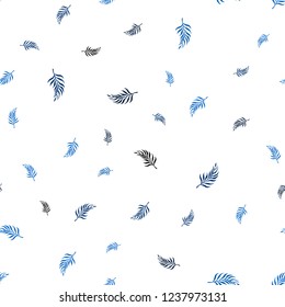 Dark BLUE vector seamless abstract background with leaves. New colorful illustration in doodle style with leaves. Pattern for trendy fabric, wallpapers.