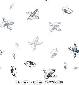 Dark BLUE vector seamless abstract background with leaves. An elegant bright illustration with leaves in Natural style. Pattern for design of fabric, wallpapers.