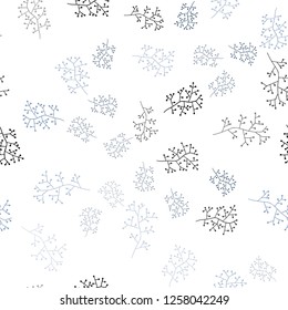 Dark BLUE vector seamless abstract pattern with branches. Modern abstract illustration with leaves and branches. Template for business cards, websites.