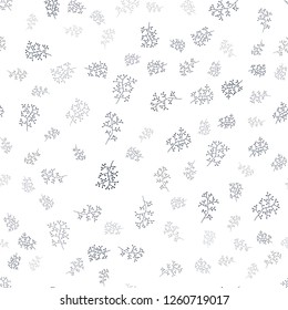 Dark BLUE vector seamless abstract pattern with leaves, branches. Doodle illustration of leaves and branches in Origami style. Pattern for design of window blinds, curtains.