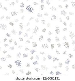 Dark BLUE vector seamless abstract background with leaves, branches. Creative illustration in blurred style with leaves, branches. Pattern for design of window blinds, curtains.