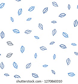 Dark BLUE vector seamless abstract pattern with leaves. Creative illustration in blurred style with leaves. Design for wallpaper, fabric makers.