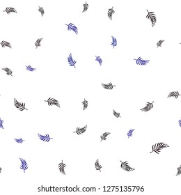 Dark BLUE vector seamless abstract background with leaves. Creative illustration in blurred style with leaves. Pattern for trendy fabric, wallpapers.