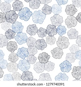 Dark BLUE vector seamless abstract background with flowers. Creative illustration in blurred style with flowers. Pattern for trendy fabric, wallpapers.