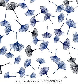 Dark BLUE vector seamless abstract background with leaves. Brand new colored illustration in blurry style with leaves. Pattern for design of fabric, wallpapers.