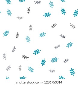 Dark BLUE vector seamless abstract pattern with leaves. Creative illustration in blurred style with leaves. Design for textile, fabric, wallpapers.