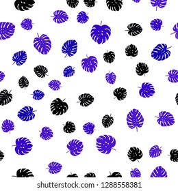 Dark BLUE vector seamless abstract background with leaves. Creative illustration in blurred style with leaves. Pattern for trendy fabric, wallpapers.