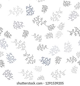 Dark BLUE vector seamless abstract pattern with branches. Leaves, branches in natural style on white background. Design for wallpaper, fabric makers.
