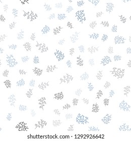 Dark BLUE vector seamless abstract pattern with leaves, branches. Shining colored illustration with leaves and branches. Template for business cards, websites.