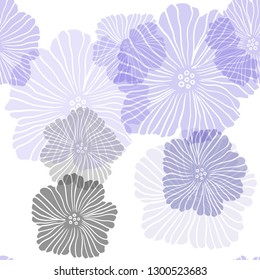 Dark BLUE vector seamless abstract backdrop with flowers. Creative illustration in blurred style with flowers. Texture for window blinds, curtains.