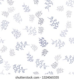 Dark BLUE vector seamless abstract pattern with branches. Brand new colored illustration with leaves and branches. Design for wallpaper, fabric makers.